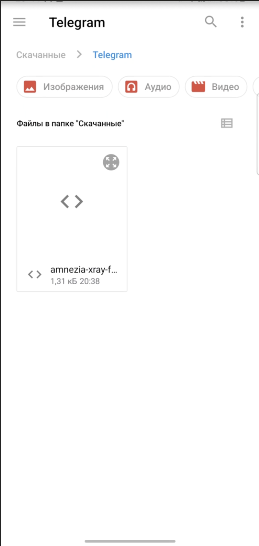 Выбор присланного файла